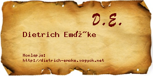 Dietrich Emőke névjegykártya